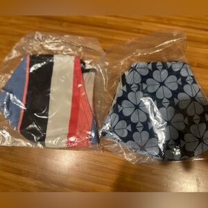 NWT/ KATE SPADE NEW YORK SET OF 2 FACE MASKS 1- FLOWERS & 1-STRIPS / RETAIL $48